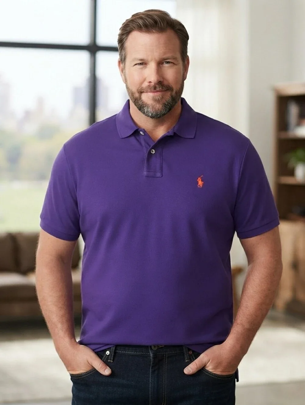 Polo By Ralph Lauren Purple Classic Cotton Polo Shirt Sz XL